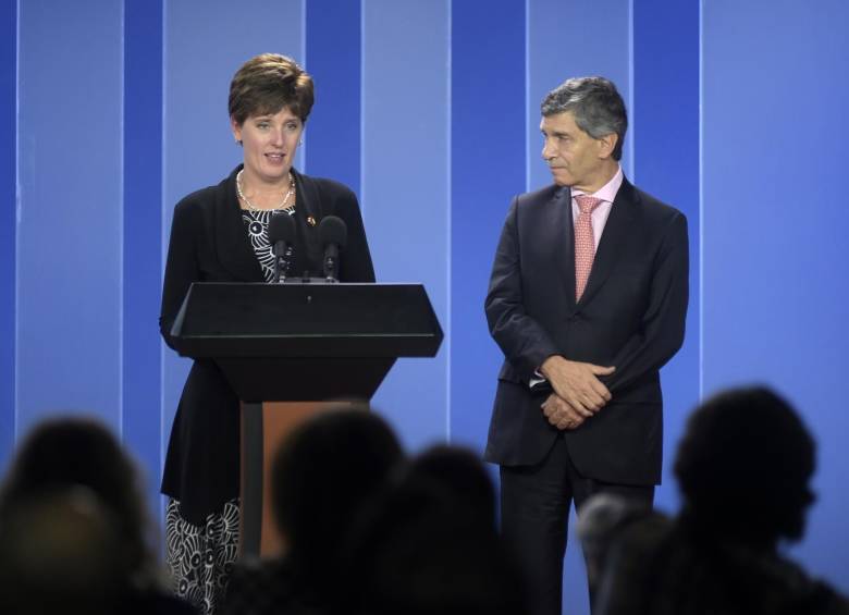 El anuncio lo hizo la Ministra de Desarrollo Internacional y de la Francofonía del país norteamericano, Maria-Claude Bibeau, tras reunirse con el Alto Consejero para el Posconflicto, Rafael Pardo. FOTO Cortesía Nelson Cárdenas - SIG