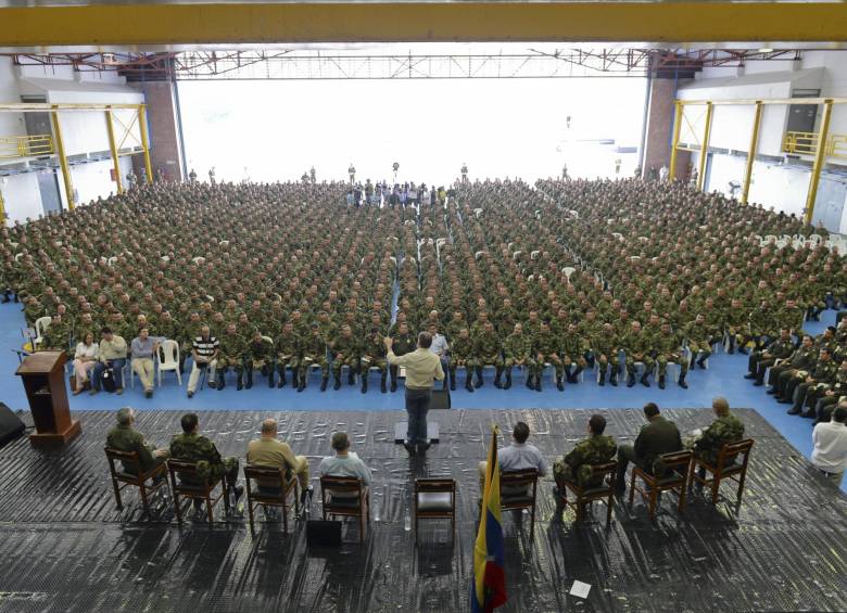 El presidente Santos en el Fuerte de Tolemaida para continuar la labor pedagógica sobre el proceso de reconciliación. FOTO CORTESÍA