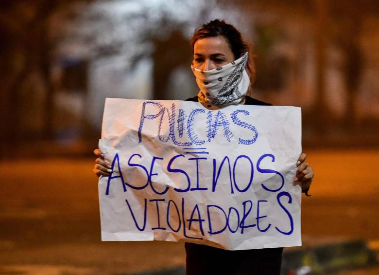 Imagen de las protestas contra la violencia policial en Cali tomada el 10 de septiembre. FOTO: AFP
