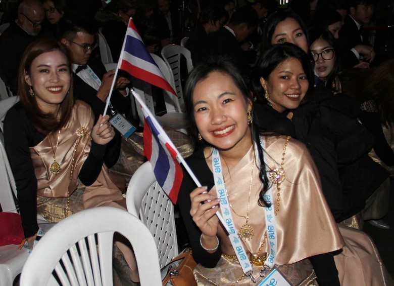 Entre las delegaciones estaba Tailandia quienes llegaron también con propuestas sobre sociedad y educación. FOTO colprensa