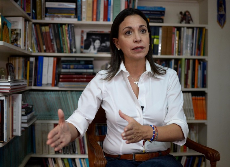 Machado anunció que su partido político no participará de los comicios convocados por el chavismo, a diferencia de otras formaciones de la oposición. FOTO AFP
