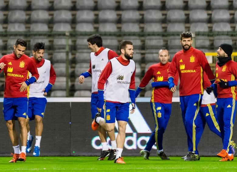 La selección española entrenó este lunes en el estadio King Baudouin, de Bruselas. FOTO: AP