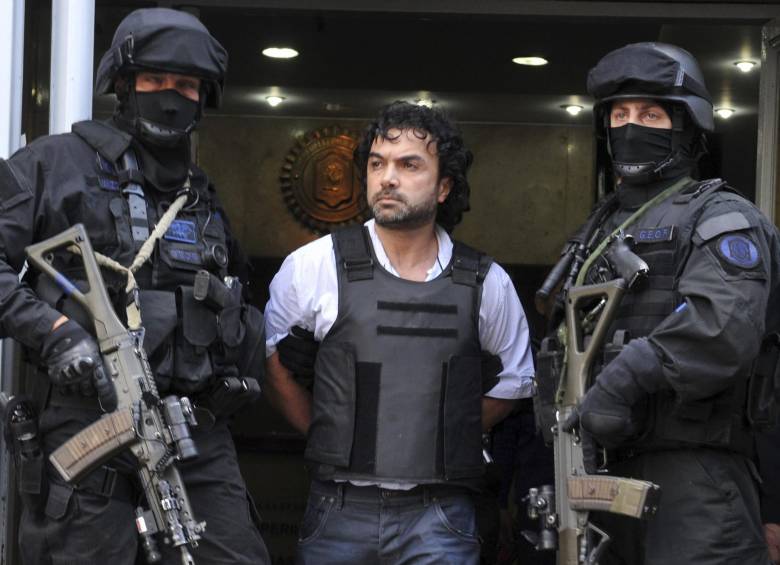 “Mi Sangre” fue trasladado a primera hora de la mañana desde el penal bonaerense de Ezeiza, en medio de un fuerte dispositivo de seguridad. FOTO EFE