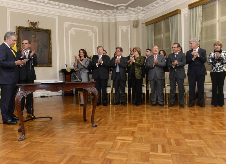 Posesión de ministros del gobierno de Iván Duque. FOTO COLPRENSA