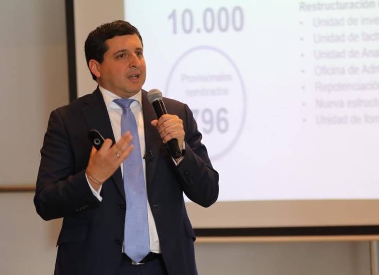 José Andrés Romero, director de Dian, presentó en Bogotá el plan de transformación de la entidad. Foto: Cortesía Dian.