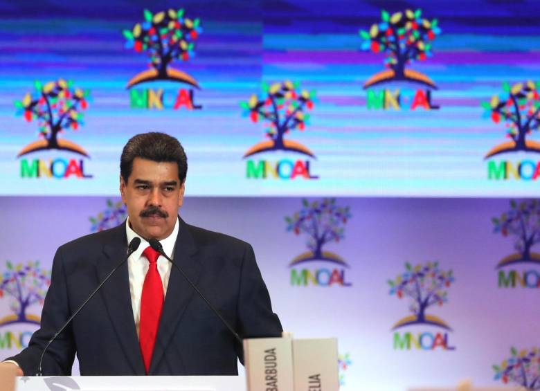 El mandatario venezolano Nicolás Maduro durante la reunión del buró de coordinación del Movimiento de países No Alineados. FOTO: EFE