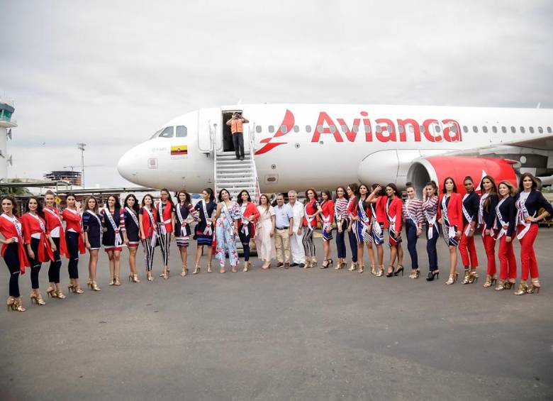 Así fue la llegada a Cartagena de las participantes del Concurso Nacional de Belleza. Foto: Colprensa