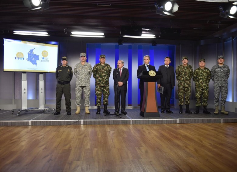 El presidente Iván Duque presentó el balance operativo de la Fuerza Pública en el primer trimestre de 2019. FOTO: Colprensa