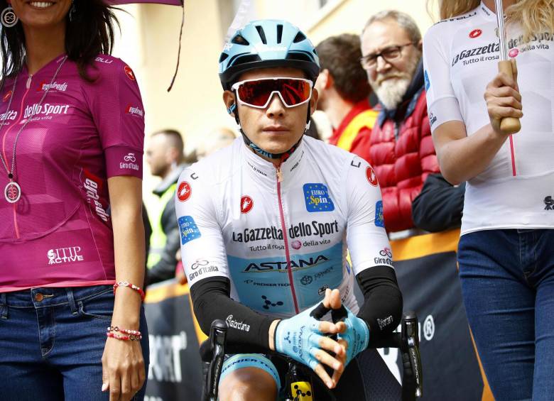 Miguel Ángel López ha mostrado buen rendimiento en el actual Giro. Está motivado para seguir batallando. FOTO AFP