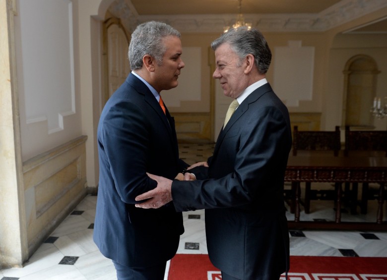 El expresidente Santos le aconsejó al presidente Duque cuidar la paz. FOTO: Colprensa