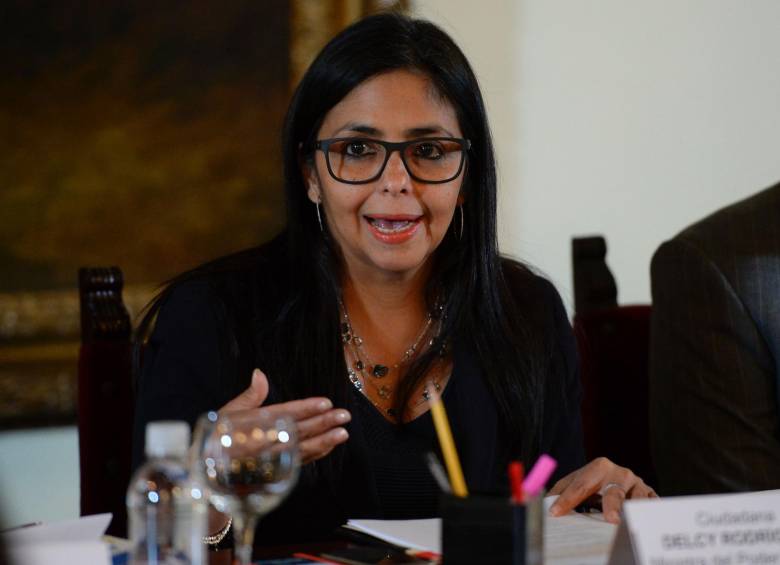 Canciller venezolana Delcy Rodríguez. FOTO AFP