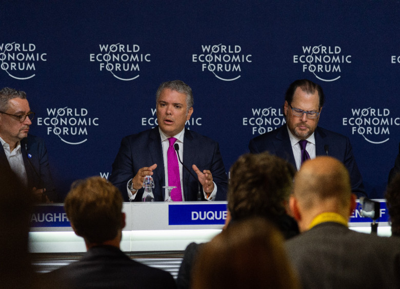 Iván Duque, durante su intervención en Davos. FOTO: Cortesía Presidencia