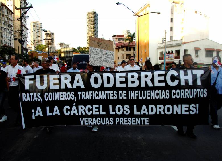 En Panamá marcharon esta semana contra la firma Odebrecht. FOTO Reuters