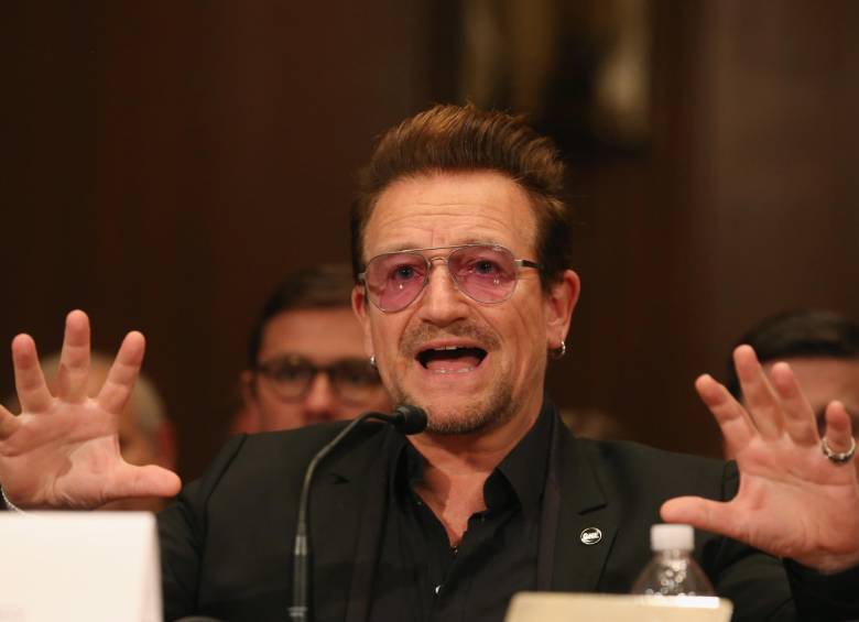 Bono fue enfático en asegurar que la lucha contra la pobreza puede convertirse en el mejor baluarte contra el extremismo de “nuestros tiempos”. FOTO AFP