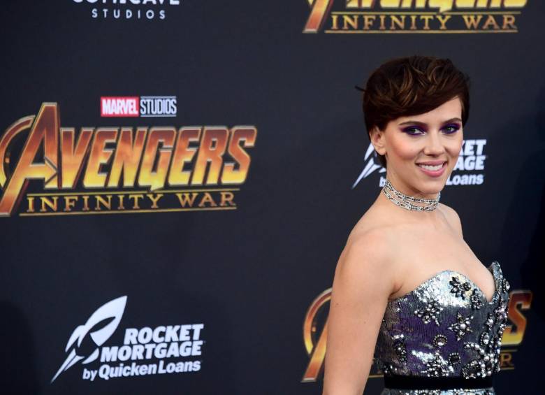 La actriz Scarlett Johansson llega para la premier mundial de “Avengers: Infinity War en Hollywood, California, el 23 de abril. Foto: AFP