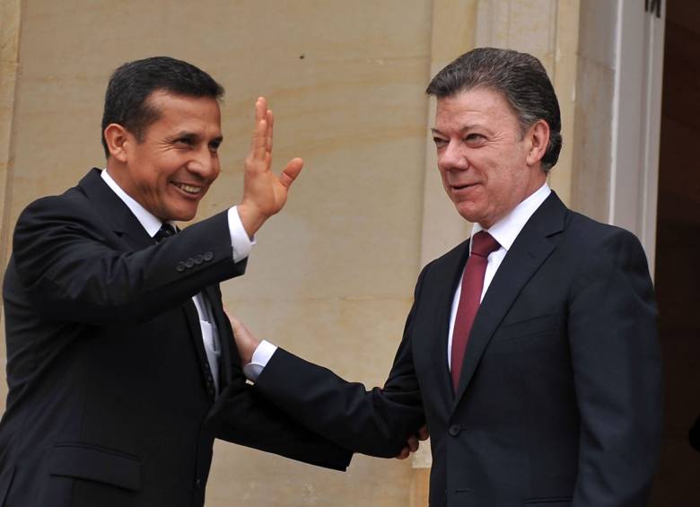Los presidentes de Colombia, Juan Manuel Santos, y de Perú, Ollanta Humala, se reunirán este viernes en Medellín. FOTO COLPRENSA