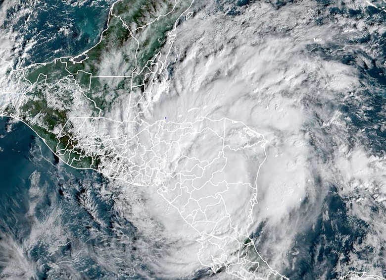 Este es el “ojo del huracán” Iota. FOTO: AFP