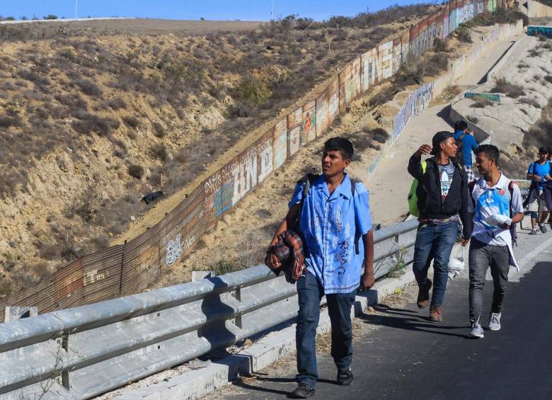 Integrantes de la caravana de centroamericanos llegaron a Tijuana, en el estado de Baja California (México). Foto EFE