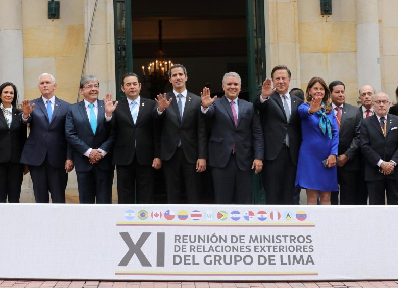 Representantes de los gobiernos de Colombia, Estados Unidos, Venezuela, Panamá, entre otros, en reunión del Grupo de Lima. FOTO Reuters