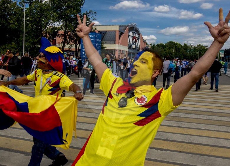 Hinchas de Colombia en el Mundial de Rusia 2018. FOTO JUAN ANTONIO SÁNCHEZ