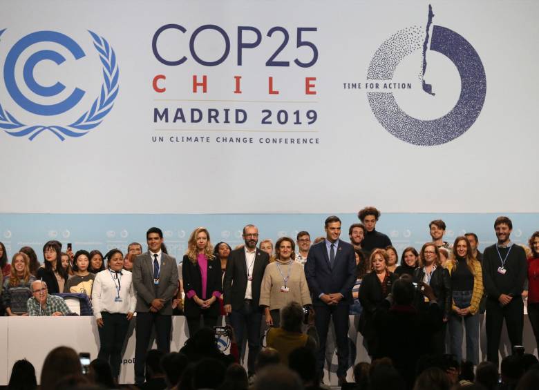 Instalación de la Cumbre por el Clima en Madrid, que fue trasladada de su sede original, Chile, por las protestas en ese país. FOTO: EFE