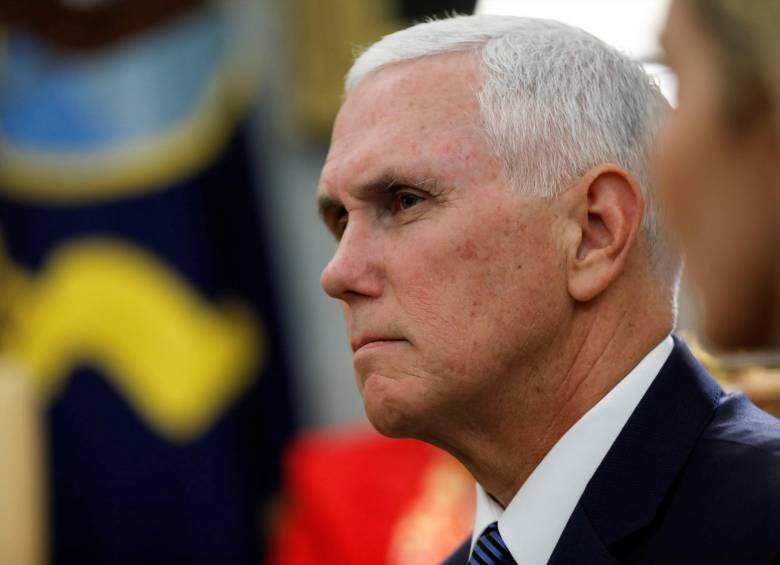 El vicepresidente Mike Pence anunció las sanciones a los barcos venezolanos. FOTO: Reuters