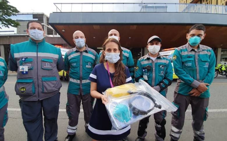 El personal de atención prehospitalaria recibió equipos para atender mejor a los pacientes del covid-19. FOTO CORTESÍA