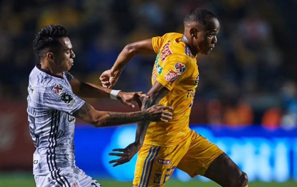 El delantero colombiano Luis Quiñones es uno de los jugadores destacados de Tigres en la temporada en México. FOTO TOMADA TWITTER