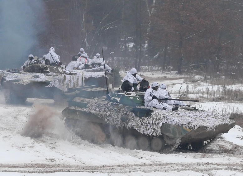 Maniobras militares de soldados ucranianos. FOTO: EFE 