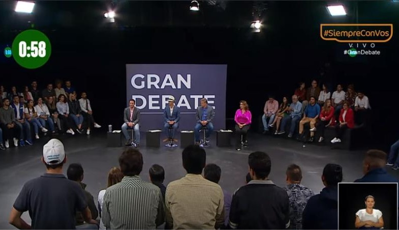 Segunda ronda de debate de candidatos a la alcaldía de Medellín. FOTO: Captura de pantalla Telemedellín. 