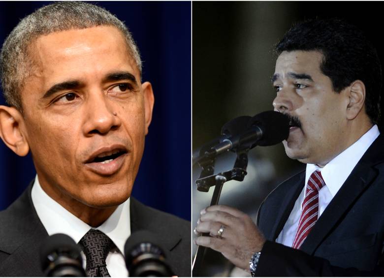 En un discurso este martes, Nicolas Maduro (der.) advirtió a Obama (izq.) de que E.U. saldría “muy mal parado” si “se impone la locura de la vía de las sanciones” FOTOS AP-AFP
