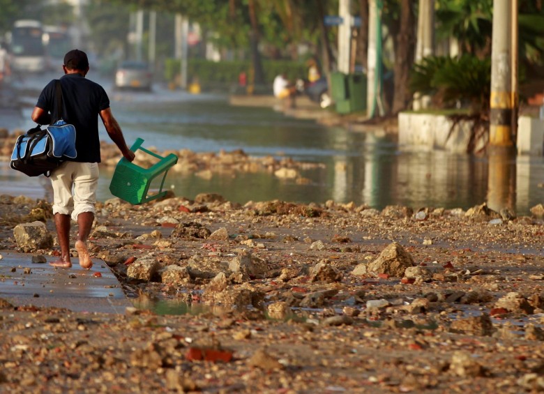 Cartagena afectada por las lluvias tras paso del huracán Iota. FOTO: EFE