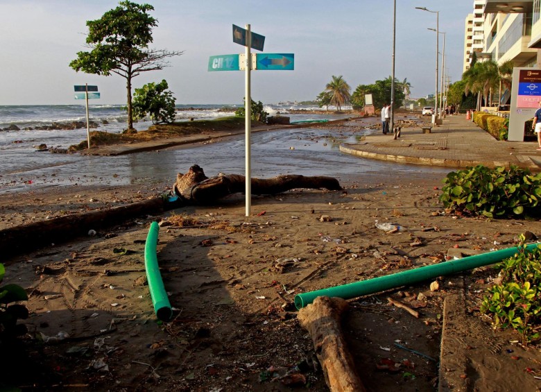 Afectaciones por el huracán Iota en Bocagrande, Cartagena. FOTO: EFE