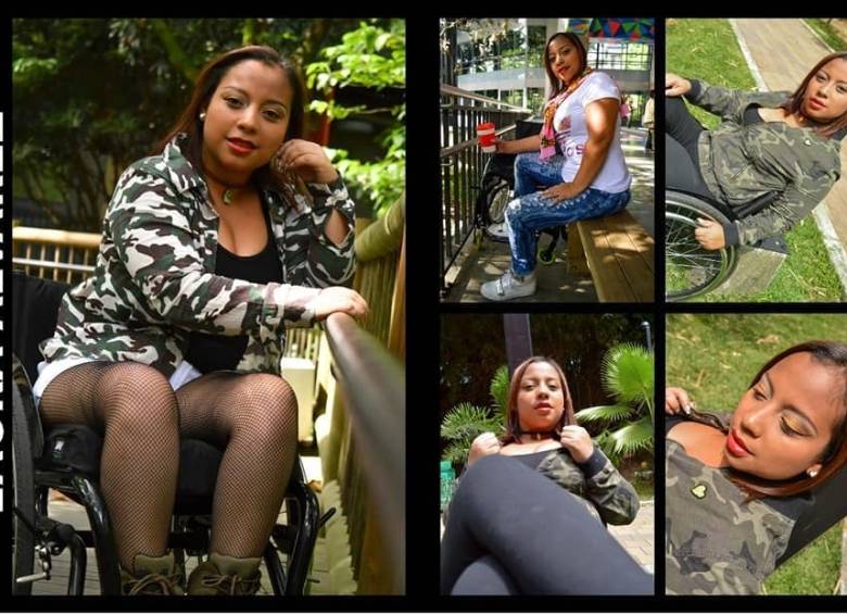 Laura Álvarez desfilará en su silla de ruedas. Estudia diseño gráfico. FOTO CORTESÍA