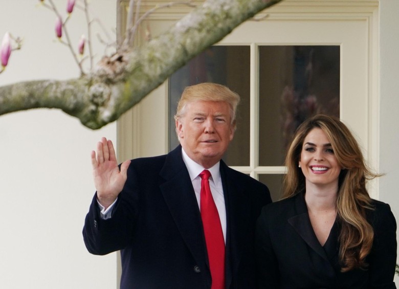 El presidente Donald Trump y su asesora Hope Hiks. Foto AFP