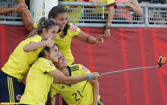 Las jugadoras Isabella Echeverri (21), Yoreli Rincon, Daniela Montoya y Carolina Arbeláez. FOTO Reuters