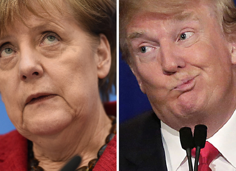 La canciller alemana, Angela Merkel, y el presidente electo de Estados Unidos, Donald Trump, protagonizaron una primera tensión entre ambos países con las declaraciones del magnate . FOTO afp