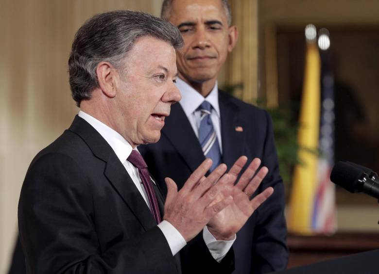 Juan Manuel Santos y Barack Obama dieron un discurso sobre el Plan Colombia y los nuevos planes para el país. FOTO Reuters