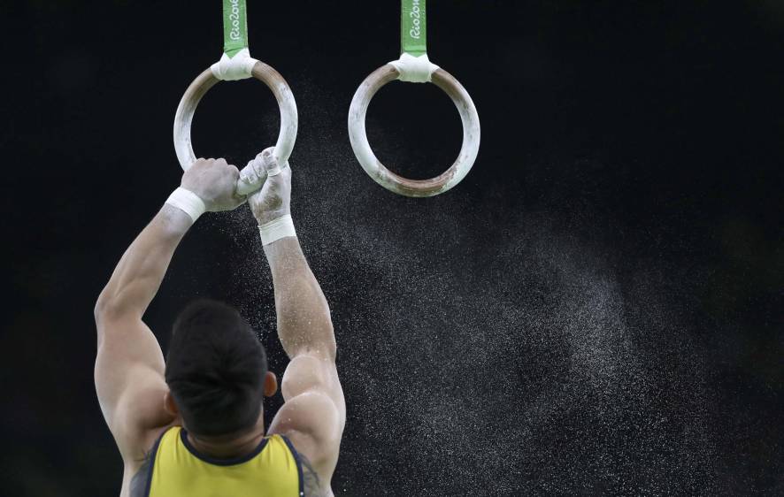 Jossimar Calvo en las pruebas de gimnasia artística. FOTO Reuters