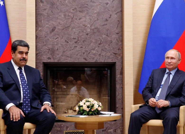 Nicolás Maduro, presidente de Venezuela, y Vladimir Putin, presidente de Rusia. FOTO: EFE