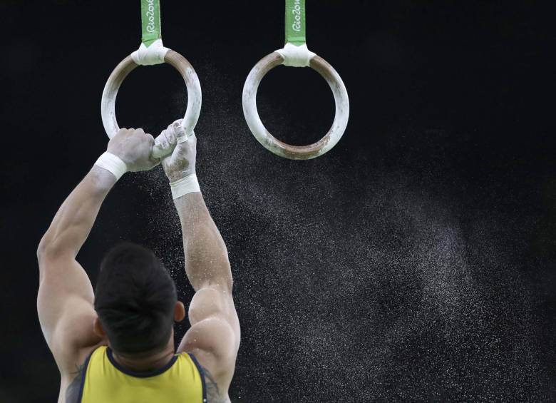 Jossimar Calvo en las pruebas de gimnasia artística. FOTO Reuters