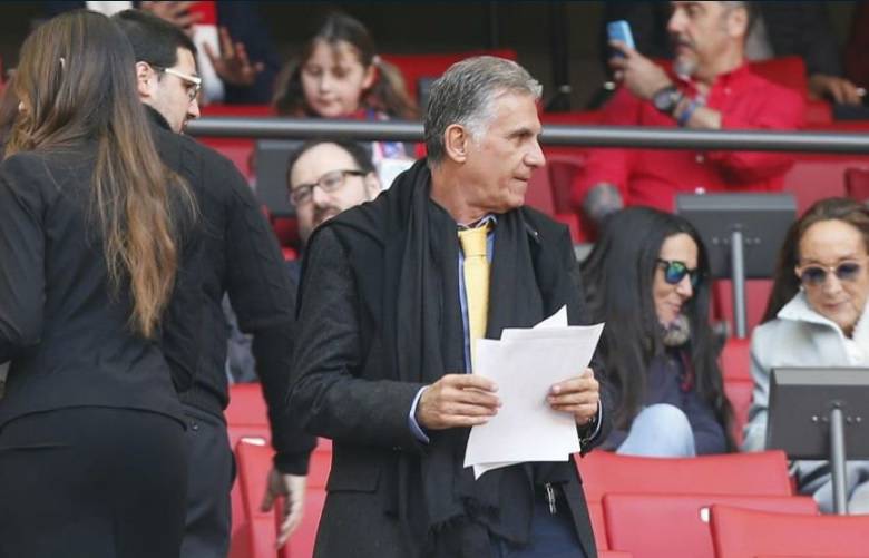 Queiroz, en el juego Atlético de Madrid y Villarreal. FOTO @Atleti
