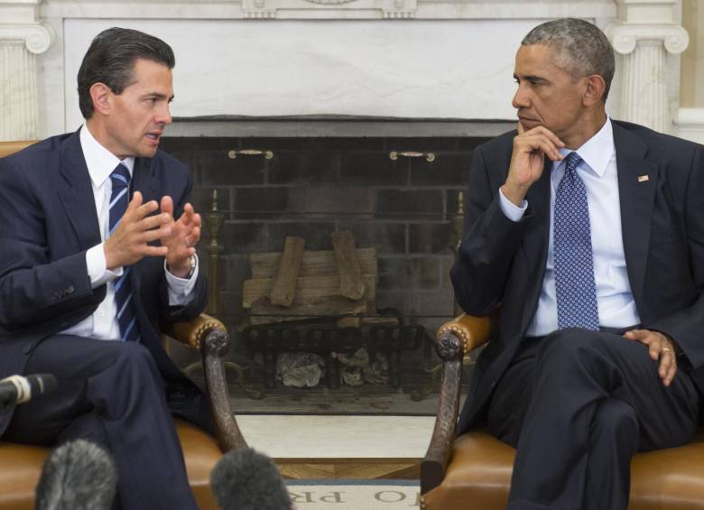 Presidente mexicano Enrique Peña NIeta y el estadounidense Barack Obama. FOTO AFP
