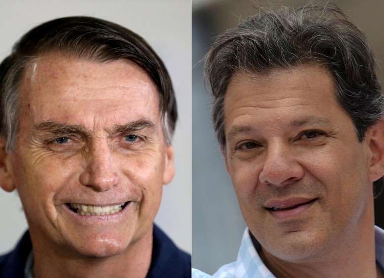 Jair Bolsonaro y Fernando Haddad, candidatos a la presidencia de Brasil. FOTO: REUTERS