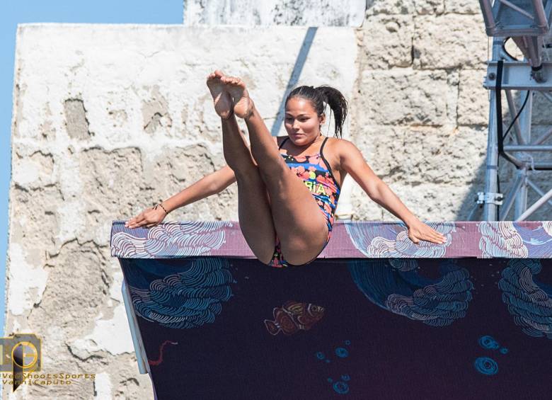 María Paula viene de alcanzar el primer podio de su carrera tras ser 2° en la Parada de clavados en Italia. FOTO Cortesía Vanni caputo