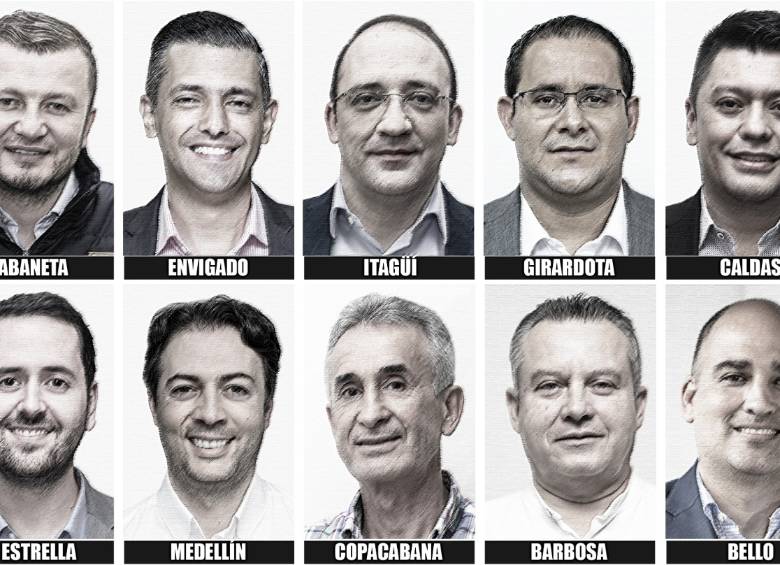 Santiago Montoya Montoya (Sabaneta); Braulio Espinosa Márquez (Envigado); José Fernando Escobar Estrada (Itagüí); Diego Armando Agudelo Torres (Girardota); Mauricio Cano Carmona (Caldas); Juan Sebastián Abad Betancur (La Estrella); Daniel Quintero (Medellín); Héctor Monsalve Restrepo (Copacabana); Edgar Augusto Gallego (Barbosa); Óscar Andrés Pérez Muñoz (Bello).