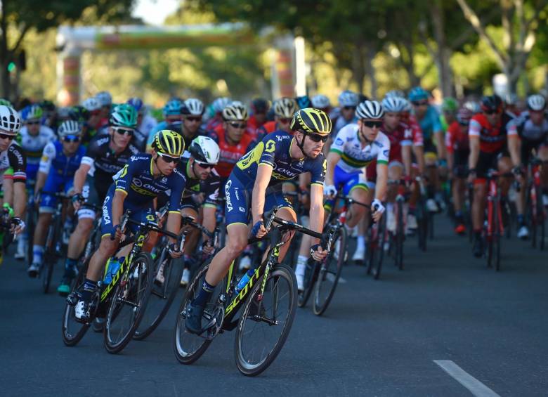 El Orica, formación en la que figura el colombiano Esteban Chaves siempre figuró adelante en el People’s Choice Classic. Al final, uno de sus hombres, Caleb Ewan, fue el ganador. Foto AFP