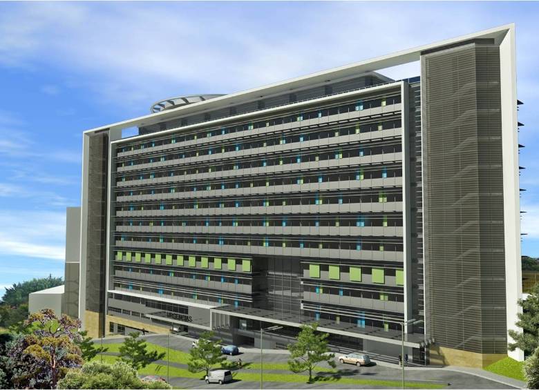 Así quedará la nueva edificación del Hospital Pablo Tobón Uribe (render). FOTO cortesía