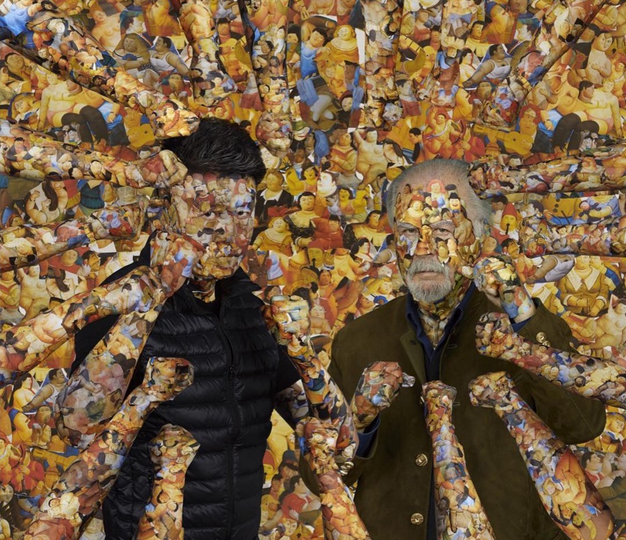 Entre los personajes que ha tenido como invitados en sus pinturas está el artista antioqueño Fernando Botero. FOTO @liubolin