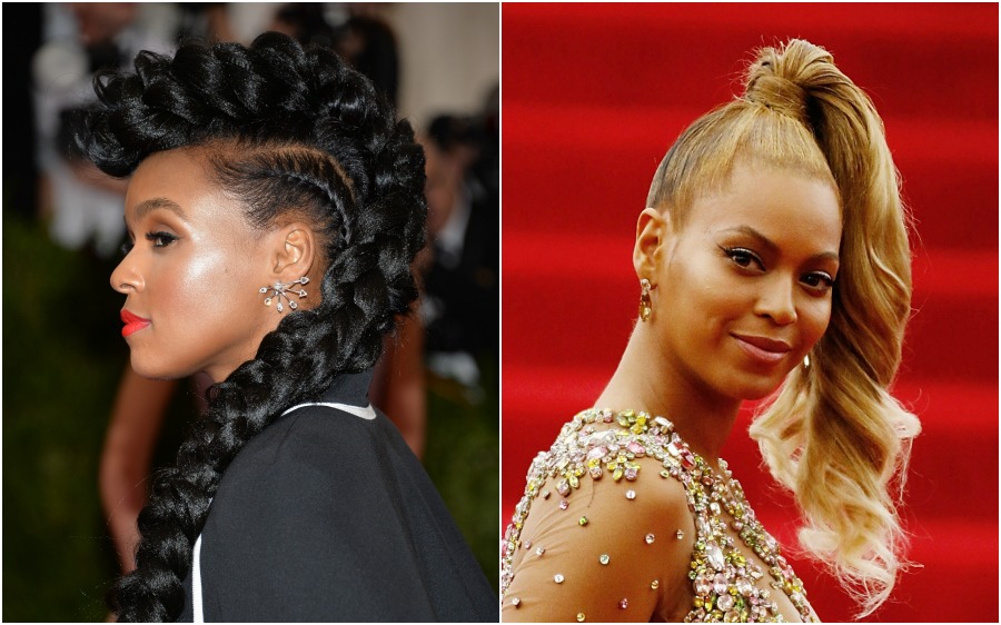 Peinados llamativos Janelle Monae y Beyoncé. FOTOS AP y AFP